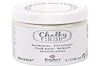 Rayher 38867102 Chalky Finish auf Wasser-Basis, Kreide-Farbe für Shabby-Chic-, Vintage- und Landhaus-Stil-Looks, 118 ml (1er Pack), weiß