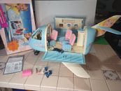 Avión Barbie Mattel 2000 vintage avión azul con accesorios 