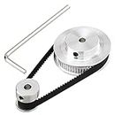 3DINNOVATIONS 20 & 60 Teeth GT2 Aluminum Timing Pulley 5mm Bore Synchronous Wheel for 3D Printer with a Perimeter 200mm Width 6mm Belt & M4 Allen Wrench (20-60T-5B-6)