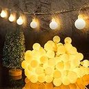 HOTLIKE Guirnalda Luces, Cadena de Luces 5M 50 LED, 2 Modos, Fairy String Light Pilas Luces Decoración para Navidad Interior y Exterior, Habitacion, Jardín, Boda, Fiesta, Festival (Blanco Cálido)