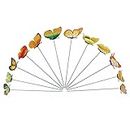 Statues,Garden Butterflies Stakes Metal Plant Stake Garden Ornaments Patio Balcony Lawn Decorations Yellow 12PCS