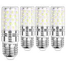 SAUGLAE LED Corn Bulbs, E27 Edison Screw, 12W, 1450Lm, 6000K Daylight White, Not Dimmable, Pack of 4