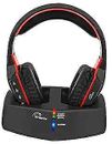  Wireless Headphones for TV Watching with 5.8GHz RF Transmitter Black with Red