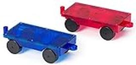 Playmags 2 Piece Car Set: Now with Stronger Magnets, Sturdy, Super Durable with Vivid Clear Color Tiles. (Colors May Vary)