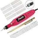 Afantti Micro Corded Electric Engraver Pen Mini DIY Engraving Tool Kit Etcher for Metal Plastic with | Scriber | 30 Bits | 8 Stencils |