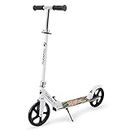 TENBOOM Kick Scooter for Ages 6+,Kid,Teens & Adults. Max Load 240 LBS. 8IN Big Wheels for Kids, Teen and Adults, 3 Adjustable Levels (White)