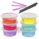 Firstly Traders Bubble Making DIY Crystal Clay Slime for Kids 100% Safe & Non-Toxic with Paper Straws and Sculpting Tools (Pack of 12)