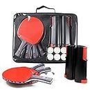 Xuers Table Tennis Paddle Set, Ping Pong Equipment with Retractable Net (Bracket Clamps) and Balls for Home Indoor Or Outdoor Play