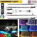 4Pcs RGB LED Under Car Tube Strip Underglow body Neon Light Kit Remote Control