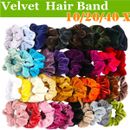 20/40pcs Velvet Elastic Hair Bands Scrunchies Scrunchy Women Girls 40 Color Pack