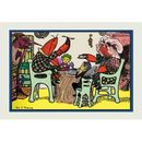 Buyenlarge 'Having Cake Mr. Caterpillar Crab' by Rosa C. Petherick Painting Print in Green/Red/Yellow | 28 H x 42 W x 1.5 D in | Wayfair