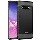 JETech Slim Fit Case Compatible with Samsung Galaxy S10 Plus S10+, Thin Phone Cover with Shock-Absorption and Carbon Fiber Design, Black