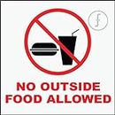 fingerz Pack of 2 No Outside Food Allowed Sticker Sign Wall Office Home Multi Colored High Resolution Image Decal (6 x 6 inch)