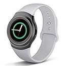 Compatible Gear S2 Band, Soft Silicone Straps Sport Bands Adjustable Replacement Wristband Watch Bracelet for Samsung Gear S2 Smartwatch, Large, Gray
