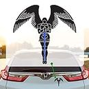 GRITKULTURE Saint Michael The Archangel Thin Blue Line Decal Sticker 4 Inch X 3.6 Inch for Cars, Trucks, Laptops, Tumblers, and Window Decal Police US American Law Enforcement Stickers USA Flag #1