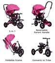Little Bambino 5 IN 1 Dreirad Kinder Kinder Baby Kleinkinder Trike - pink