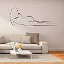 Opprxg Adesivo da parete murale con linea artistica da donna, adesivo estetico per la casa e la decorazione dell'hotel 104x42cm