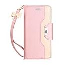 Galaxy S7 Edge Case, FYY Premium PU Leather Wallet Case with Cosmetic Mirror and Bow-Knot Strap for Samsung Galaxy S7 Edge Pink & Gold