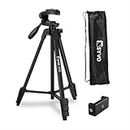 Syvo S-510 PRO 55-Inch (140CM) Aluminium Tripod, Universal Lightweight Tripod with Carry Bag for All Smart Phones, Gopro, Cameras (Black)