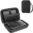 ProCase Hard Drive Case 2.5 Inch Compatible with Western Digital Elements WD Canvio Basics Seagate Backup Plus Slim Expansion 1TB 2TB 3TB 4TB, Portable External Hard Drive Carrying Case -Black