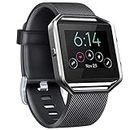 Vancle Replacement Strap compatible with Fitbit Blaze, Not Included Fitbit Blaze and Frame (Black, L)