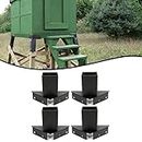 KUAFU Multi-Use Outdoor 4 x 4 Compound Angle Elevator Brackets for Deer Stand Hunting Blinds Shooting Shack Tree House Observation Decks, Heavy Duty 12-Gauge Steel Black Powder Coated - Set of 4
