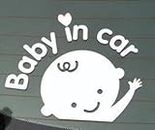 Decalcomania per auto con scritta "baby in car" [lingua inglese], ideale per i finestrini e la carrozzeria, anche camper e camion, avviso per gli automobilisti dietro