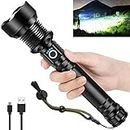 OMALIGHT Rechargeable 990000 High Lumens LED Flashlights, XHP90.2 Super Bright Flashlight with Zoomable & 5 Modes & IPX7 Waterproof for Camping