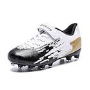 ziitop Kids Soccer Shoes for Boys Girls Youth Football Cleats Outdoor & Indoor Baseball Shoes, Lightweight Breathable Conical Studs, Running & Training for Students (Little Kids/Big Kids) BlackGold