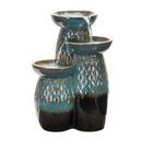 Ceramic Tiered Bowl Fountain With Blue And Black Finish 23"H by Melrose in Blue