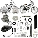 Bicycle Engine Kit 2 Stroke Motor Power Kit Bicycle Petrol Gas Engine for Most 26" - 28' Wheel Bikes by Amebee for Motorized Bicycle Mountain and Road Bike Gas Conversion Bike (Silver 50cc 2 Stroke)