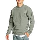 Hanes Men's Sweatshirt, EcoSmart Fleece Crewneck Sweatshirt, Cotton-Blend Fleece Sweatshirt, Plush Fleece Pullover Sweatshirt, Stonewashed Green, X-Large