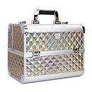 NFI essentials Makeup Organizer Box Cosmetic Storage Case for Women Girls Makeup Vanity Kit Bag for Bride Professional Large Box (Gold)