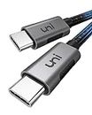 uni USB C to USB C Charger Cable, 100W Fast Charging 3M Long QC 4.0 PD 5A Type C Nylon Cable for iPhone 15/15 Pro/15 Plus/15 Pro Max, MacBook Pro, iPad Air, Galaxy S23, Dell, Switch, HUAWEI etc.