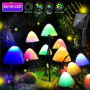 LED Garden Solar Mushroom Lights String Fairy Outdoor Landscape Patio Decor Lamp