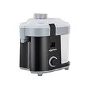 Amazon Basics 450 W Centrifugal Juicer With Pusher, Removable Pulp Container, Ss Mesh Filter & 3 Speed Settings | For Juicing Fruits, Vegetables & More, Isi-Marked, Black - 450 Watts