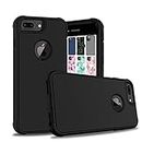 DuraSafe Cases iPhone 7 Plus iPhone 8 Plus 5.5" [ 2016/2017 ] A1661 A1784 A1785 A1864 A1897 A1898 Shock Absorbing Rugged Protective Cover with Bumpup Corners - Black(Without Holster)