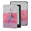 DaFong Case for 6.8" Kindle Paperwhite (11th Generation-2021) & Kindle Paperwhite Signature Edition E-Reader, Lightweight Shell Protective Cover with Auto Wake/Sleep, Girl and Cat