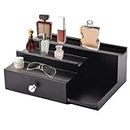 Wooden Cologne Organizer for Men 3 Tier of Cologne Display Shelf with Drawer and Hidden Compartment,Cologne Stand and Perfume Organizer for Men,Cologne Holder Tray Shelf-A Great Gift for Man