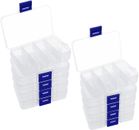 10 x 8 Compartment Organiser Storage Boxes Small Plastic Art/Craft Fuse Bead Box