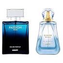Liberty Luxury Perfume Gift Set - Passion for Men, Bloom for Women (100ml/3.4Oz each), Eau De Parfum (EDP) Spray, Designed in France, Long Lasting Smell.