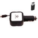 For Galaxy S20/S21/S23/FE 4.8Amp Retractable Car Charger 2-Port USB USB-C