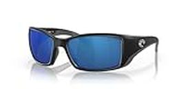 Costa Del Mar Men's Blackfin Round Sunglasses, Matte Black/Grey Blue Mirrored Polarized-580p, 62 mm