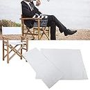 1 Set Fodere per sedie da regista Tessuto sostitutivo in tela Forniture per la casa Copertura protettiva Accessori per mobili durevoli(bianca)