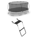 Springfree Trampoline 12' x 19' Outdoor Jumbo Oval Trampoline with FlexrStep V2 Ladder Accessory with Safety Lock for Easy Entry, Black