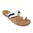Michael Kors Flip Flops Sandals Shoes Women's Size 7.5 Blue White Fabric Slide