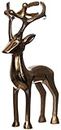 Brandsseller Figura decorativa de reno, decoración navideña, ciervo decorativo, aluminio, dorado, 15 cm de alto