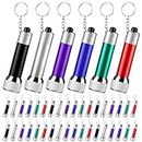 Honoson 30 Pack Portable 5 LED Torch Keyring Aluminum Mini Flashlight Keychain Pocket Mini Small Colorful Torch with Batteries for Hiking Camping Traveling Cycling Outdoors Party Emergency 70 x 18 mm
