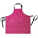 RPLIFE Iridescent Rainbow Glitter Chef Mens Apron, Aprons with Pockets for Women, Waterproof Apron Pockets, Apron Men Chef, Hot Pink Glitter, One size