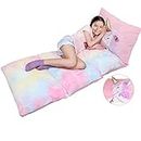 Yoweenton Unicorn Pillow Bed Floor Lounger for Kids Room Decor, Playroom Furniture, Velvet Extra Soft Queen Size Cover ONLY
